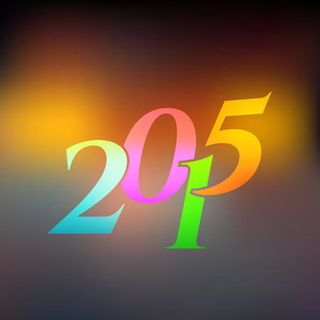 Vector illustration of 2015 on blured light  backgroundのイラスト素材