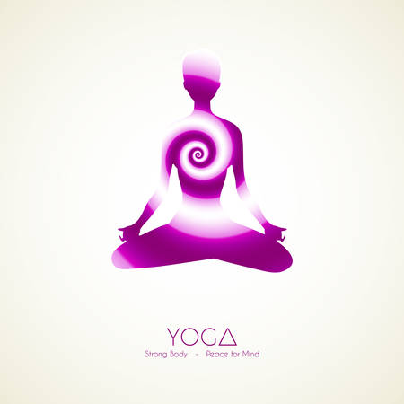 Vector illustration of Yoga poses woman's silhouetteのイラスト素材