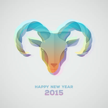 Vector illustration of The goat is a symbol of 2015のイラスト素材