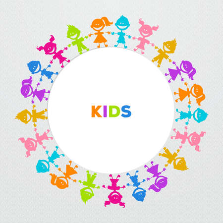 Vector illustration of Colorful kids friends imageのイラスト素材