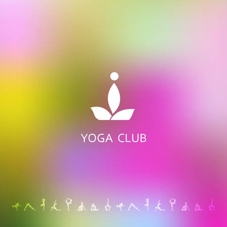 Vector illustration of Blured background with yoga のイラスト素材