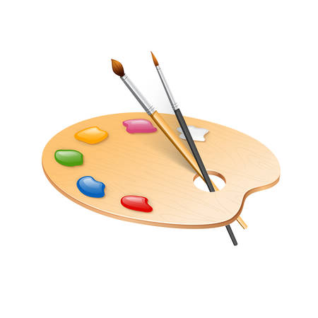 Vector illustration of Palette for watercolor paintのイラスト素材