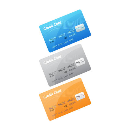 Vector illustration of Credit card icons isolated on white backgroundのイラスト素材