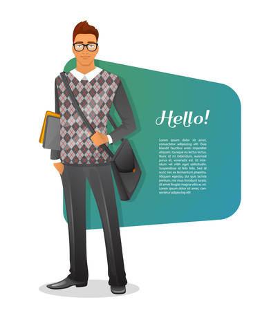 Vector illustration of Fashion man character imageのイラスト素材