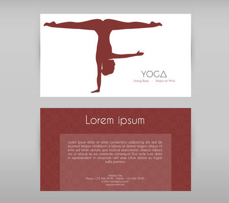 Vector illustration of Woman doing yoga asanas, flyersのイラスト素材