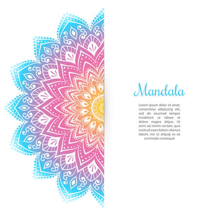 Vector illustration of Color Mandala background templateのイラスト素材