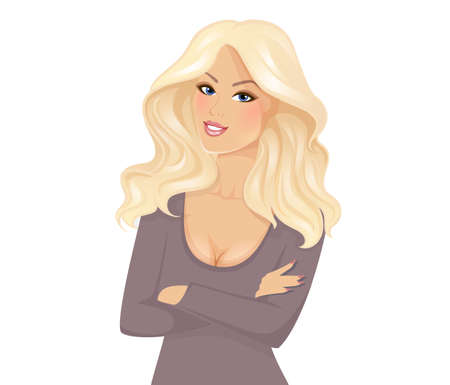 Vector illustration of Beautiful and young womanのイラスト素材