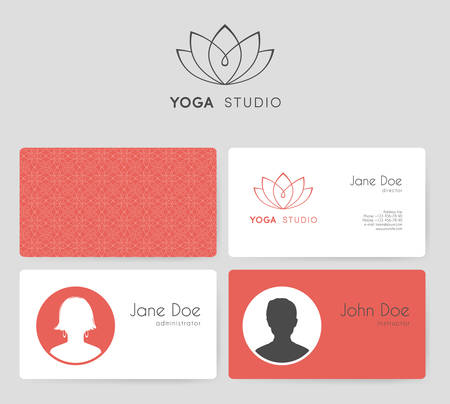 Vector illustration of   business cards for yoga studioのイラスト素材