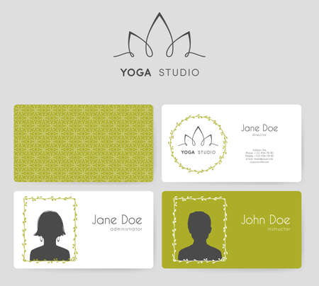 Vector illustration of  business cards for yoga studioのイラスト素材