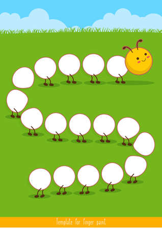 Template for finger paint. Printable for children's creativity. Vector illustrationのイラスト素材