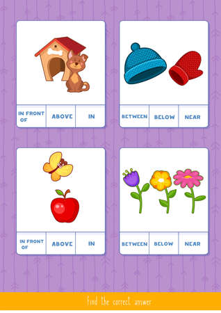 Educational children game. Prepositions of place for preschoolのイラスト素材