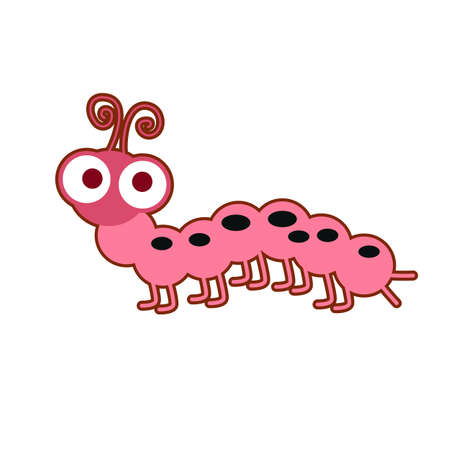 Vector illustration of cute small caterpillar on white backgroundのイラスト素材