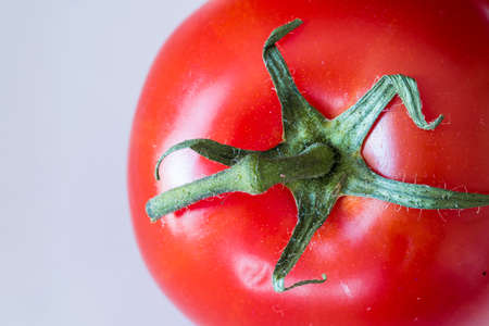 Red tomatoes on white background. High quality photo. Macro.の写真素材