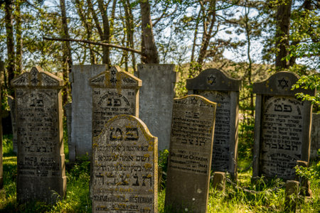 Den Helder, the Netherlands. June 3, 2021.The old dilapidated graves of the Jewish cemetery in Den Helder, the Netherlands. High quality photo.のeditorial素材