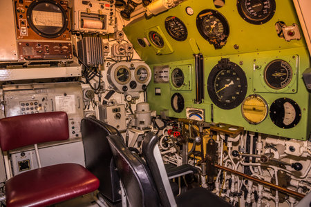 Den Helder, Netherlands. 30 July 2021. The interior of a submarine. High quality photo