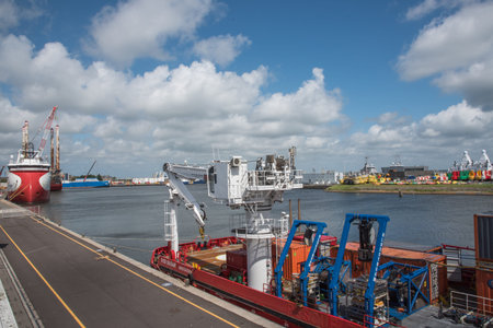 Den Helder, the Netherlands. August 2021. The harbor of Dn Helder, the Netherlands. High quality photoのeditorial素材