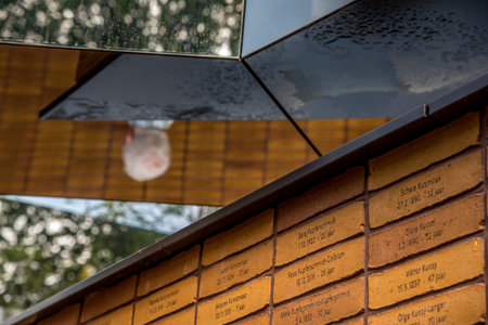 Amsterdam, Netherlands. September 2021. The holocaust name monument in Amsterdam. High quality photoのeditorial素材