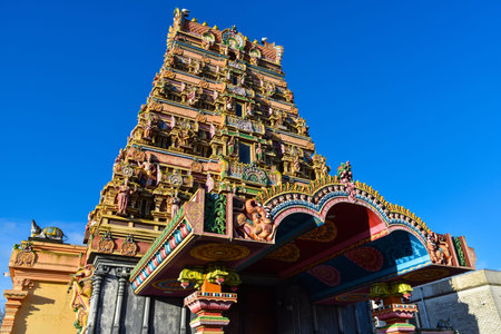 Den Helder, the Netherlands. December 2021. The colorful ornaments and decorations of a Hindu...