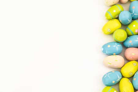 The Netherlands, March 2022. Fondant eggs on white background. High quality photo