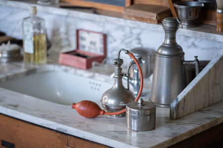 he old-fashioned interior of a barber store. High quality photoの写真素材