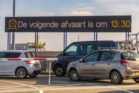 Den Helder, Netherlands. October 2022. Waiting for the ferry to Texel. High quality photoの写真素材