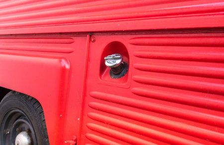 Westerland, Netherlands. October 2022. Close up shots of an old Citroen H from the 1960s. High quality photoのeditorial素材