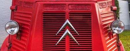 Westerland, Netherlands. October 2022. Close up shots of an old Citroen H from the 1960s. High quality photoのeditorial素材