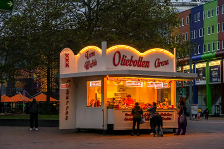 Amsterdam, Netherlands. November 2022. A typical Dutch pastry stand. High quality photoのeditorial素材