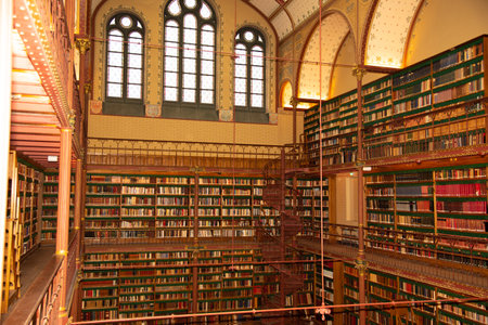 Amsterdam, Netherlands. December 2022. The library of the Rijksmuseum in Amsterdam. High quality photoのeditorial素材