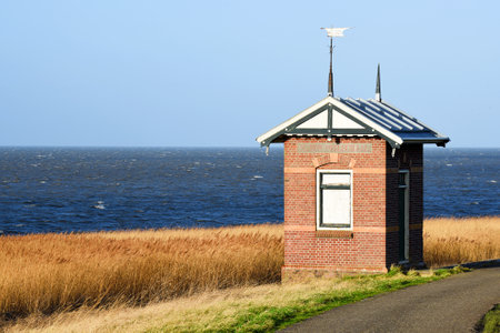 Westerland, Netherlands. February 2023. A monitoring station at the border of the Wadden Sea. High quality photoの写真素材