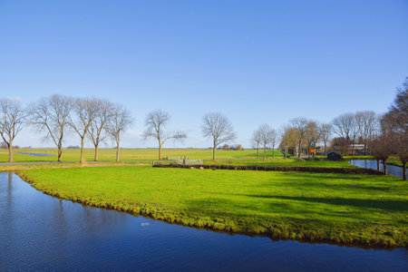Edam, the Netherlands. February 2023. The rural countryside of Edam, North Holland. High quality photoのeditorial素材