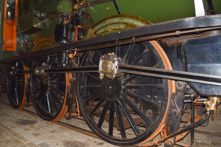 Utrecht, Netherlands. May 2023. Old steam locomotives at the Railway Museum in Utrecht. High quality photoのeditorial素材