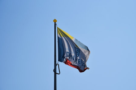 Den Helder, Netherlands. The flag of the city of Den Helder. High quality photoのeditorial素材