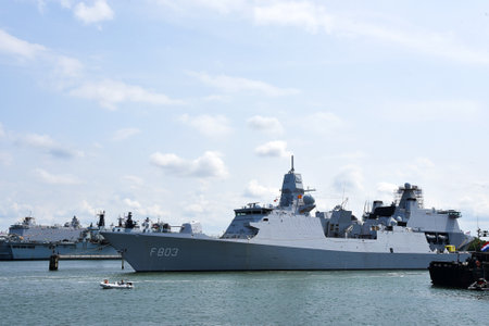 Den Helder, Netherlands. June 30, 2023. Navy ships during naval days in the port of Den Helder. High quality photoのeditorial素材