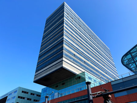 Amsterdam, Netherlands. June 20, 2023. Architecture at the Piet Heinkade in Amsterdam. High quality photoのeditorial素材
