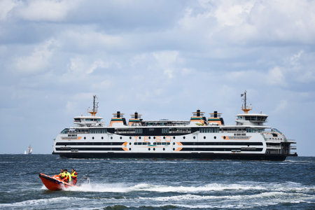 Den Helder, Netherlands. July 2, 2023. The Dokter Wagemaker, the TESO ferry between Den Helder and Texel. High quality photoのeditorial素材