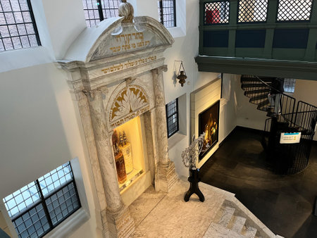 Amsterdam, Netherlands. August 6, 2023. The interior of the Jewish Historical Museum in Amsterdam. High quality photoのeditorial素材