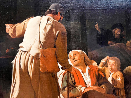 Amsterdam, Netherlands. August 6, 2023. Close up of famous painting of Johannes Vermeer. High quality photoのeditorial素材
