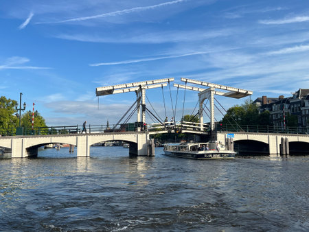 Amsterdam, Netherlands. August 29, 2023. The skinny bridge in Amsterdam. High quality photoのeditorial素材