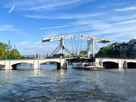Amsterdam, Netherlands. August 29, 2023. The skinny bridge in Amsterdam. High quality photoのeditorial素材
