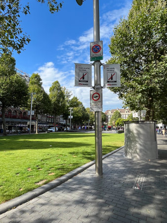 Amsterdam, Netherlands. August 26, 2023. The Rembrandtsplein in Amsterdam. High quality photoのeditorial素材