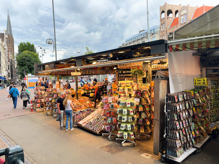 Amsterdam, Netherlands. August 26, 2023. The floating flower market in Amsterdam. High quality photoのeditorial素材