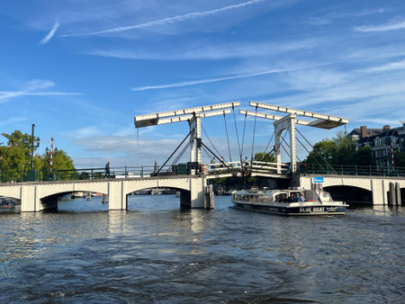 Amsterdam, Netherlands. August 29, 2023. The skinny bridge in Amsterdam. High quality photoのeditorial素材