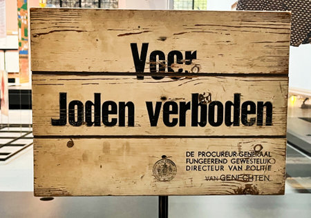 Amsterdam, Netherlands. August 6, 2023. Symbols of the persecution of Jews in World War II at the Jewish Historical Museum. High quality photoのeditorial素材