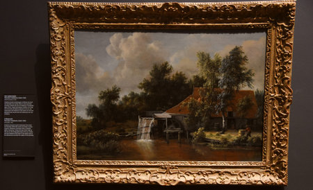 Amsterdam, Netherlands. January 20, 2024.Two famous still lifes by Hobbema and Ruisdaal at the...