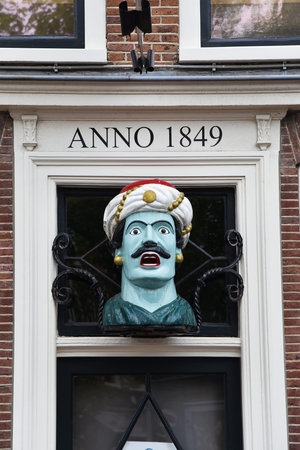 Haarlem, the Netherlands. May 28, 2024. The gaper, the yawnner. The tardional symbol for a pharmacy in Holland. High quality photoのeditorial素材