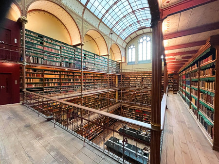 Amsterdam, the Netherlands. June 10, 2024. the library of the Rijksmuseum in amsterdam. High quality photoのeditorial素材