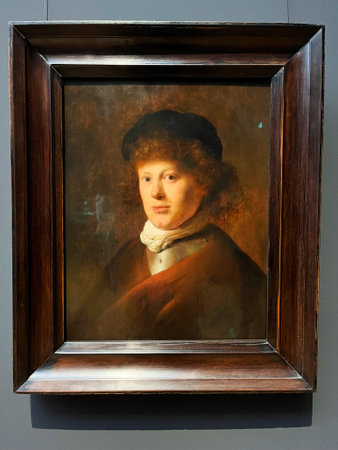 Amsterdam, the Netherlands. June 10, 2024. Portaits of the famous Dutch painter Rembrandt van Rijn. High quality photoのeditorial素材