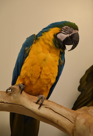 Den Helder, Netrherlands. January 20, 2025. The multicolored plumage of a parrot. High quality photoの写真素材