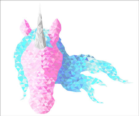 Magic low poly unicornのイラスト素材